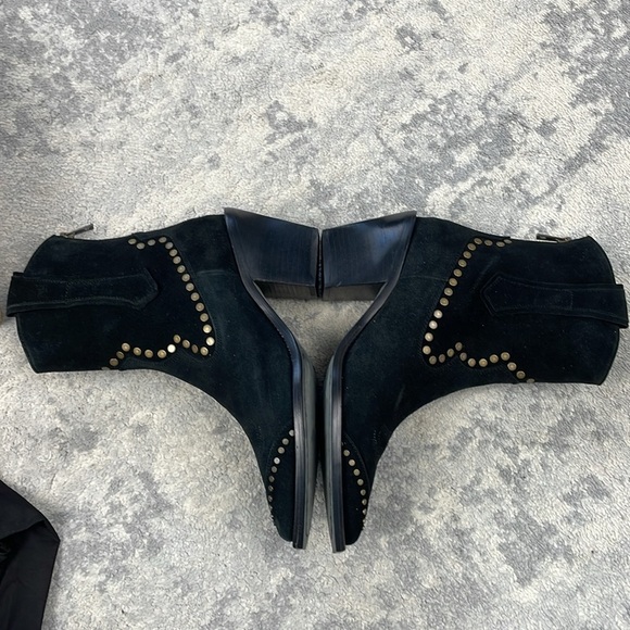 NIB Zadig & Voltaire Cara High Suede Studded Western Cowboy Boots Black Sz 41 - Picture 11 of 16